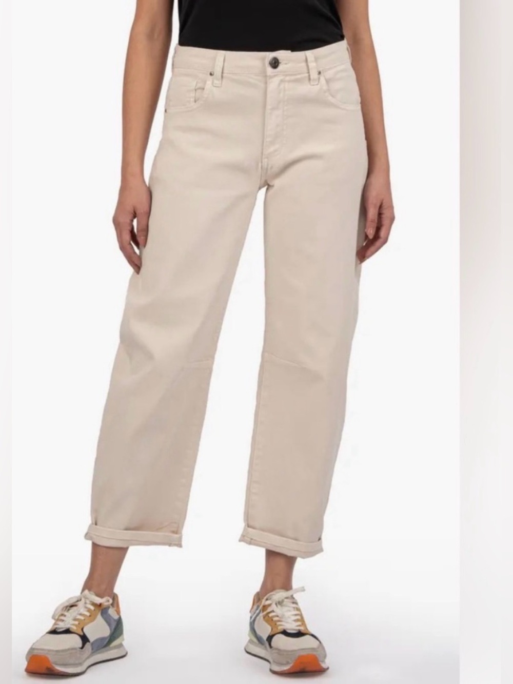 Kut Barrel Jeans High Rise Ashley Slouchy Barrel Jeans in Candlelight Size 00
